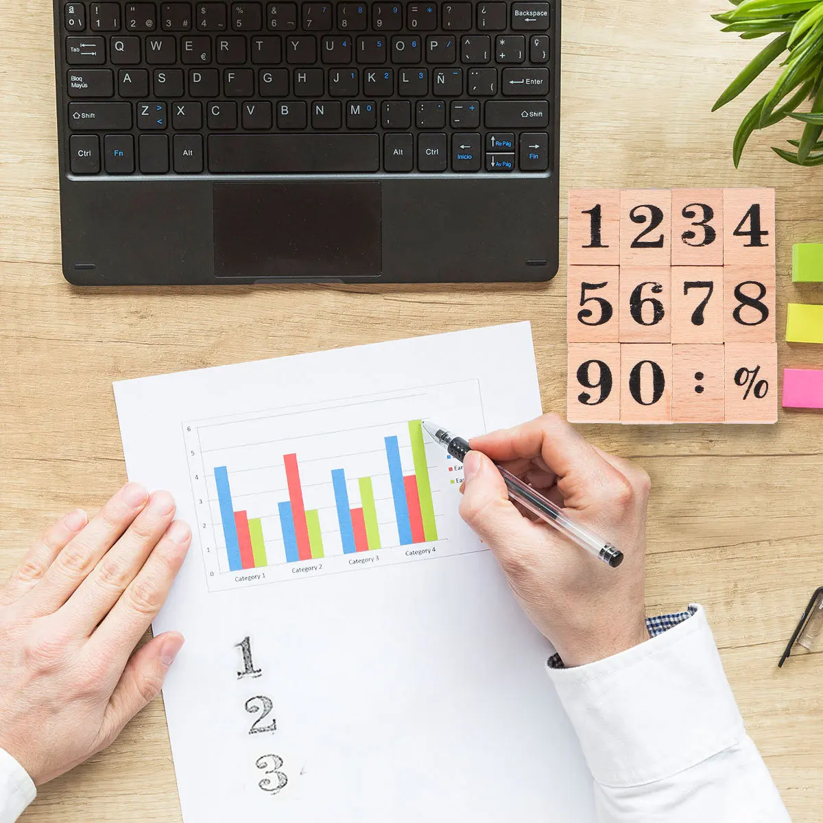 

1Set Wooden Seal Stamp Durable Lightweight for DIY Accessories Craft Scrapbook Cards Number Design Journal Creative Handmade