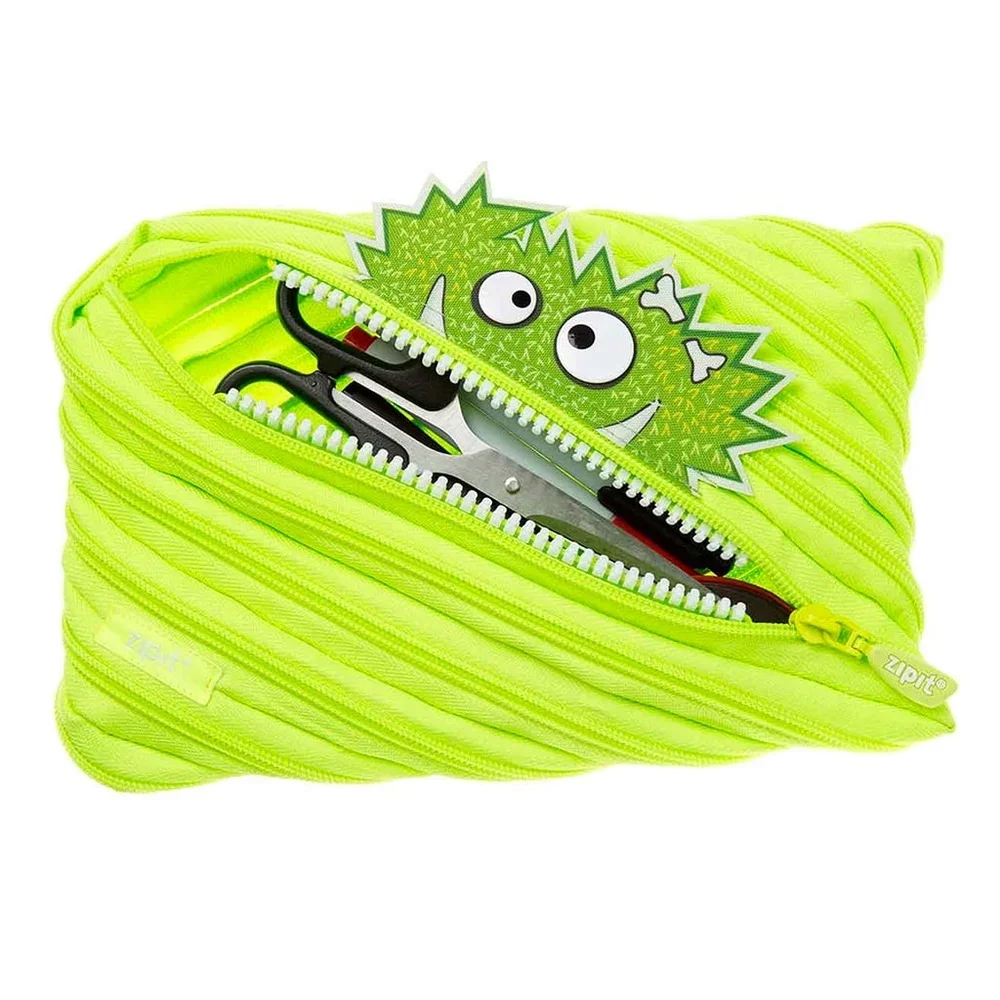 مقلمة مونستر جامبو ذات سعة كبيرة تحمل 60 قلمًا وسحاب طويلًا وحقيبة مكياج من البوليستر المتين ومنظم اللوازم المدرسية