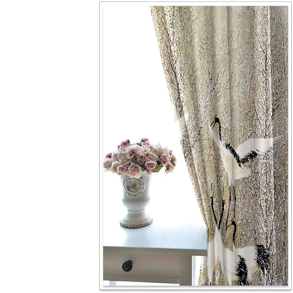 Beautiful Photo Fashion Customized 3D Curtains white birds curtains Thickened blackout curtains