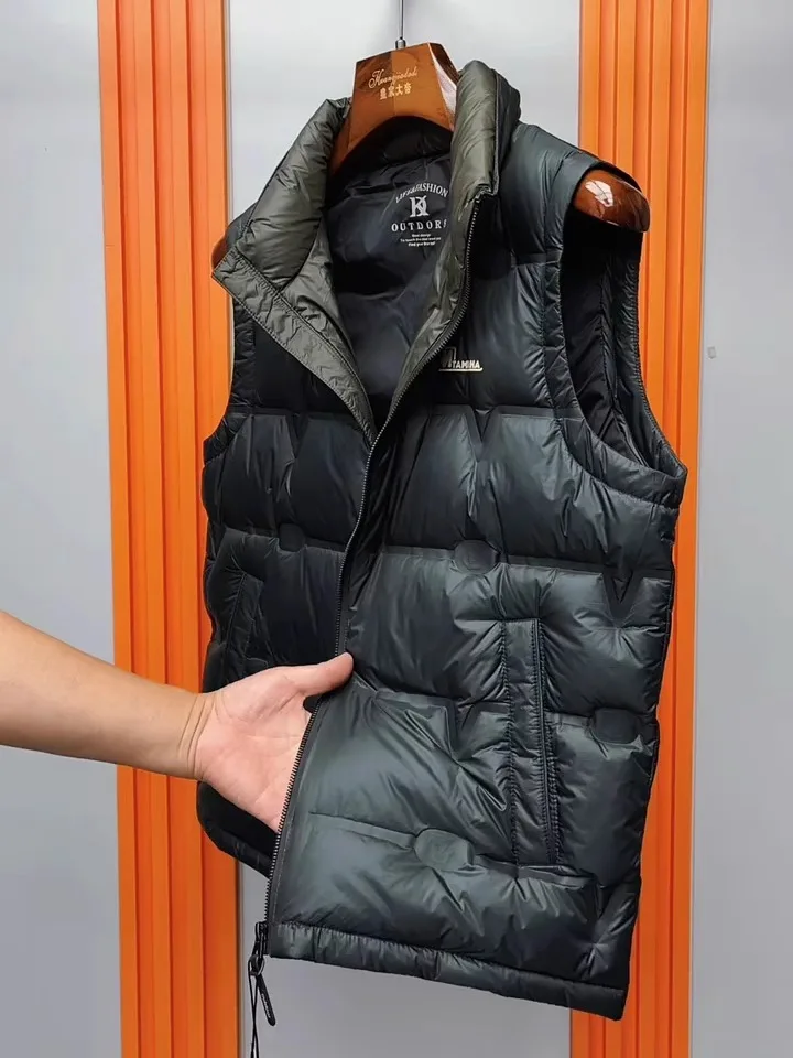 

High Quali Winter Padded Vest Stand Collar Warm Casual Faion Versatile Busin Sle Cool oulder Pad Youth Leisure Clo...