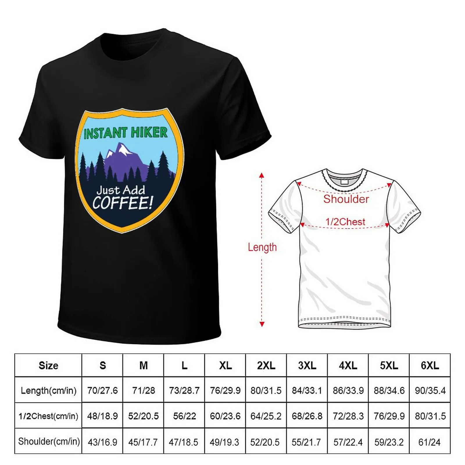 INSTANT HIKER! Just Add Coffee! T-Shirt Plus Size Basic Short Sleeve Top