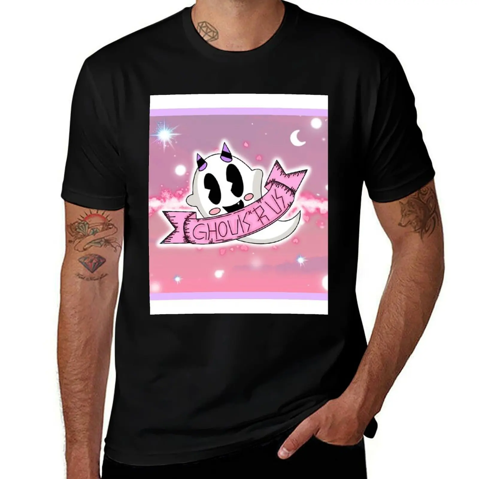 Kawaii Ghouly T-Shirt Basic Solid Color Casual Tee Shirt T-Shirt
