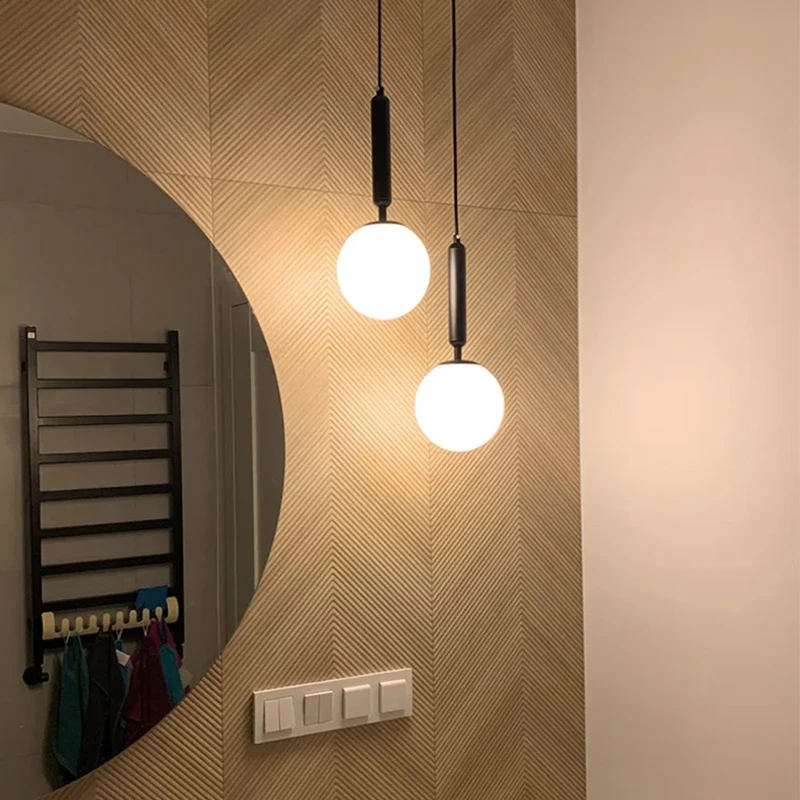 Personalized Coffee Shop Restauran Glass Pendant Light Modern Bar Counter led Hanging Lamps Showcase Window Chandelier Lighting