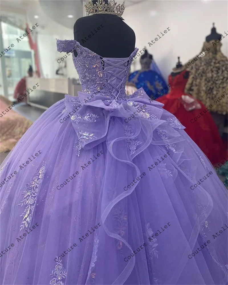 Vestidos De Quinceañera lila para niña De 15 años, Vestidos De fiesta De cumpleaños con apliques, 2024