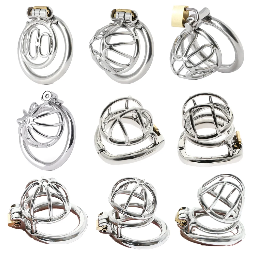 New Small Metal Penis Lock Cock Cage Male Stainless Steel Chastity Cage Device Urethral Ring BDSM Sex Toy For Men Erotic Bondage