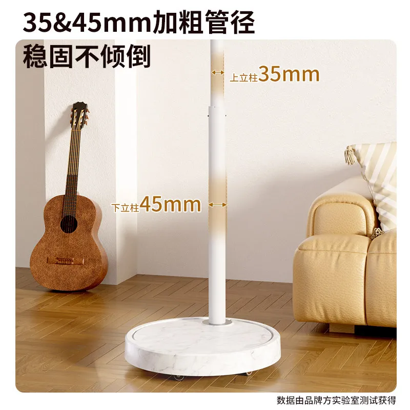 Cream White Display Portable Screen Machine Floor Stand, Free Moving Base with Wheels Height Lift