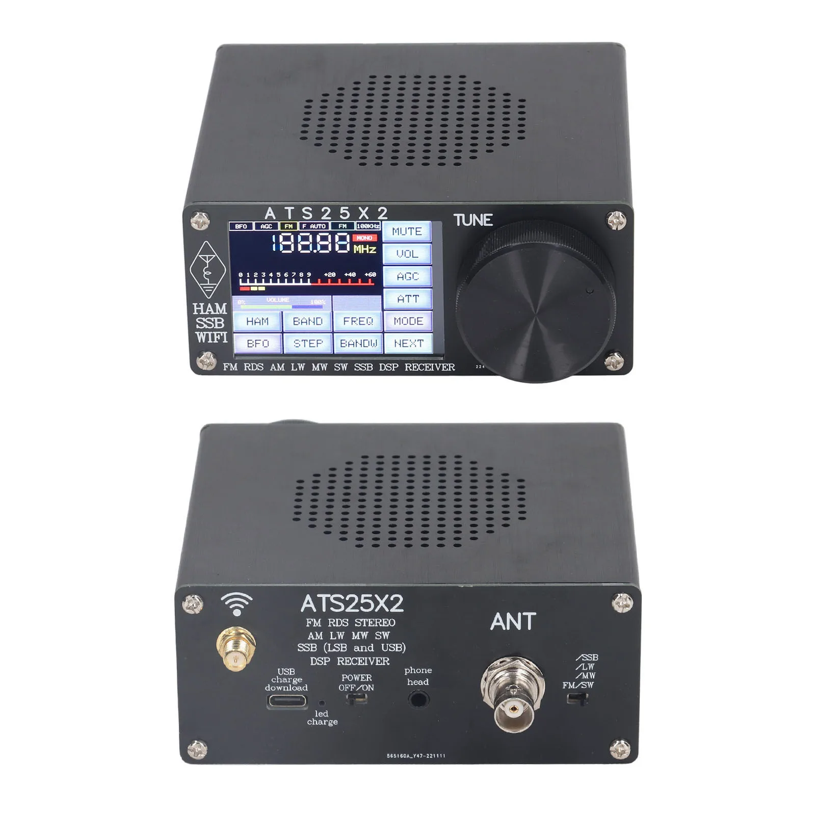 Receiver Radio Receiver Full Band Receiver Full Band Radio Receiver  Shortwave Multi Modes with Spectrum Scanning ATS25X2