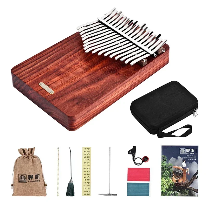 LINGTING-Portable Kalimba Thumb Piano, Professional Chromatic Kalimbas, Beginner Keyboard Instrument with Accessories, Nice Gift