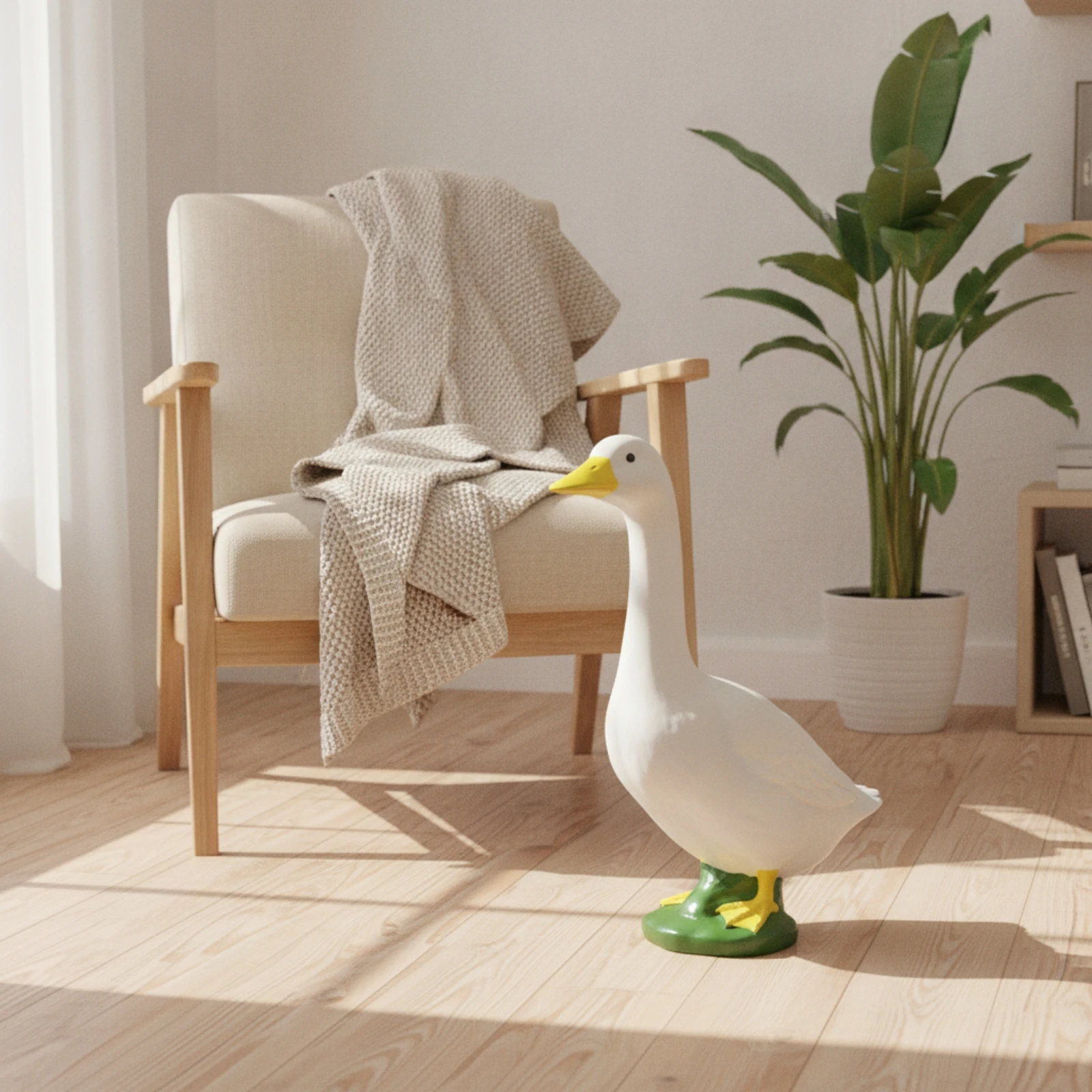 Goose Statue Decorative Goose Sculpture Decor Whimsical Cute for Gardeners, Garden, Courtyard