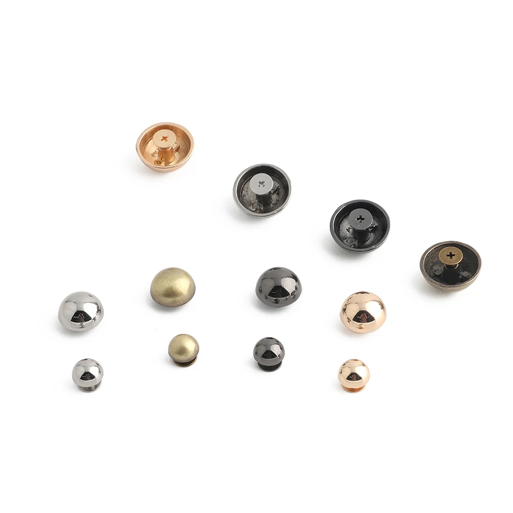 30/100/200PCS 8-20mm Mushroom Dome Bolt Metal Round Button Rivets For Handbag Clothing Decoration Screw Back Studs Accessories