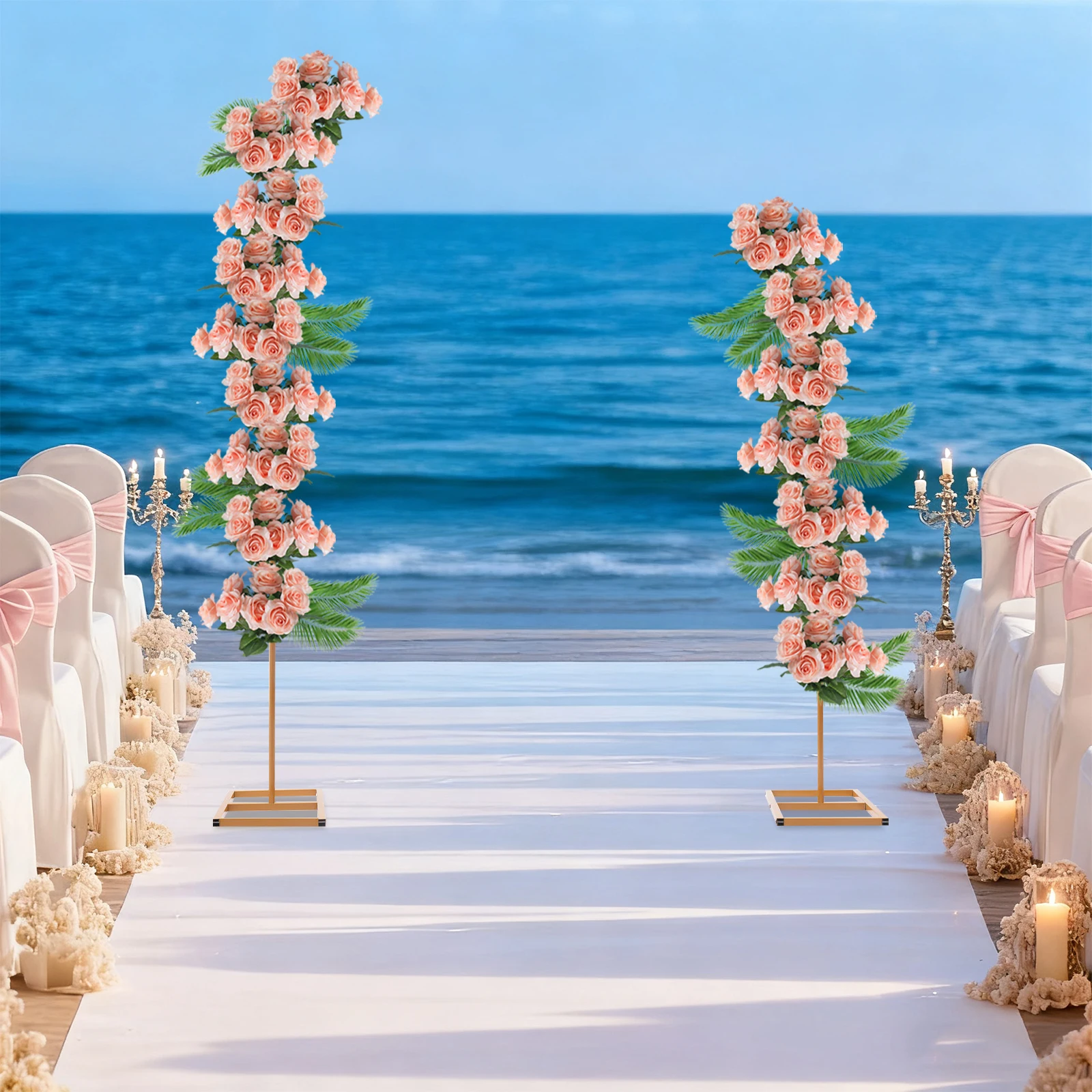 

Набор из 2 золотых металлических изогнутых рам для свадебной арки, подставки для цветов из воздушных шаров — 6 футов, 8 футов для вечеринок, садовых украшений