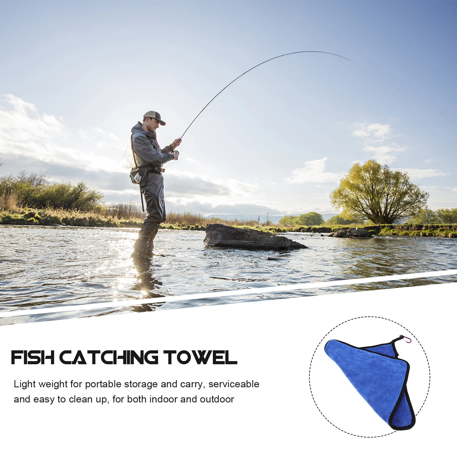 

2pcs Catch Fish Towel Fishing Protective Hand Cover Skidproof Non-Slip Wear-Resistant Outdoor Freshwater Saltwater Use