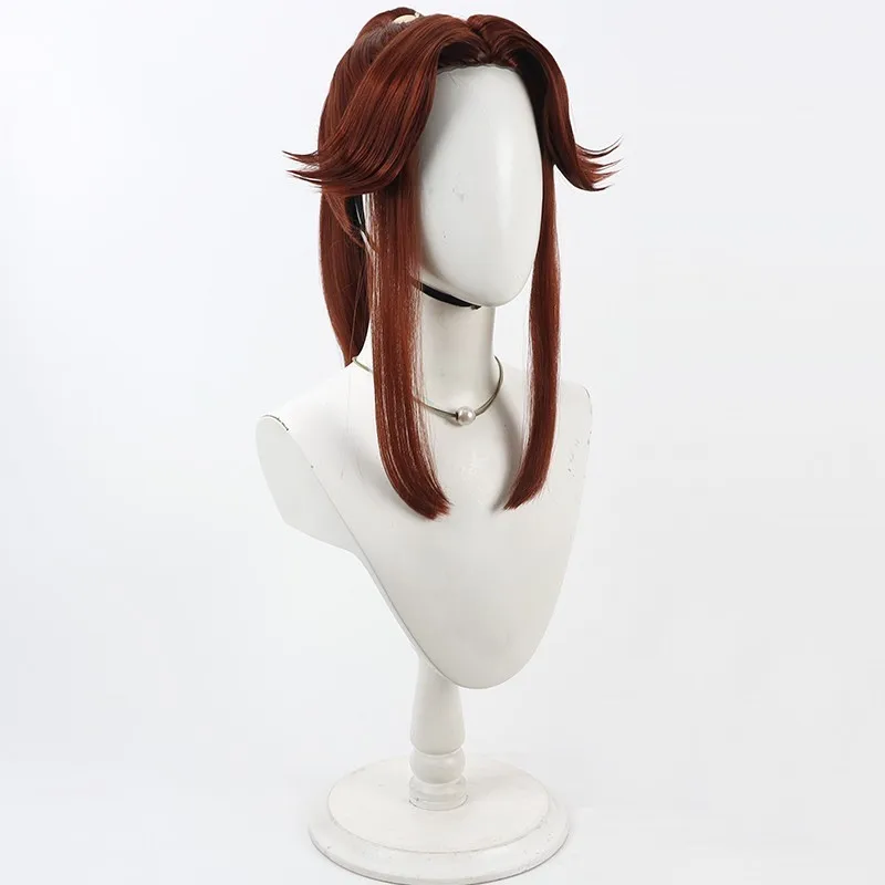 Mignon Nintama Rantaro Tomimatsu Sakube شعر مستعار تأثيري النبيذ الأحمر نمط فروة الرأس قطعة واحدة جديلة #2