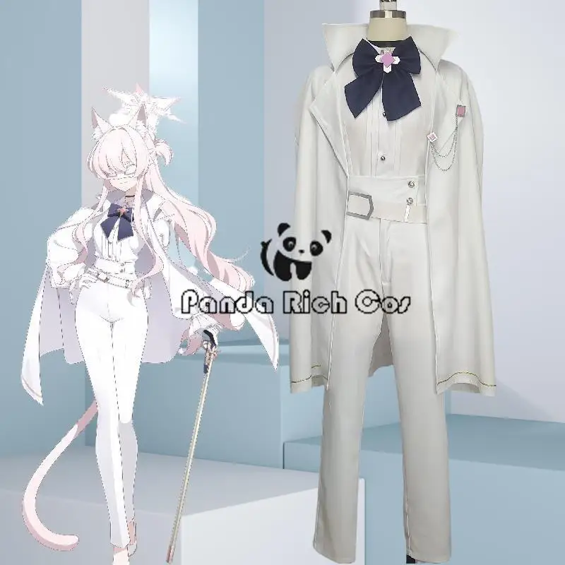 

Game Blue Archive Akira Cosplay Costume Cute Party Suit Coat Shirt Pants Halloween Carnival Uniforms Man Women White Full Suit