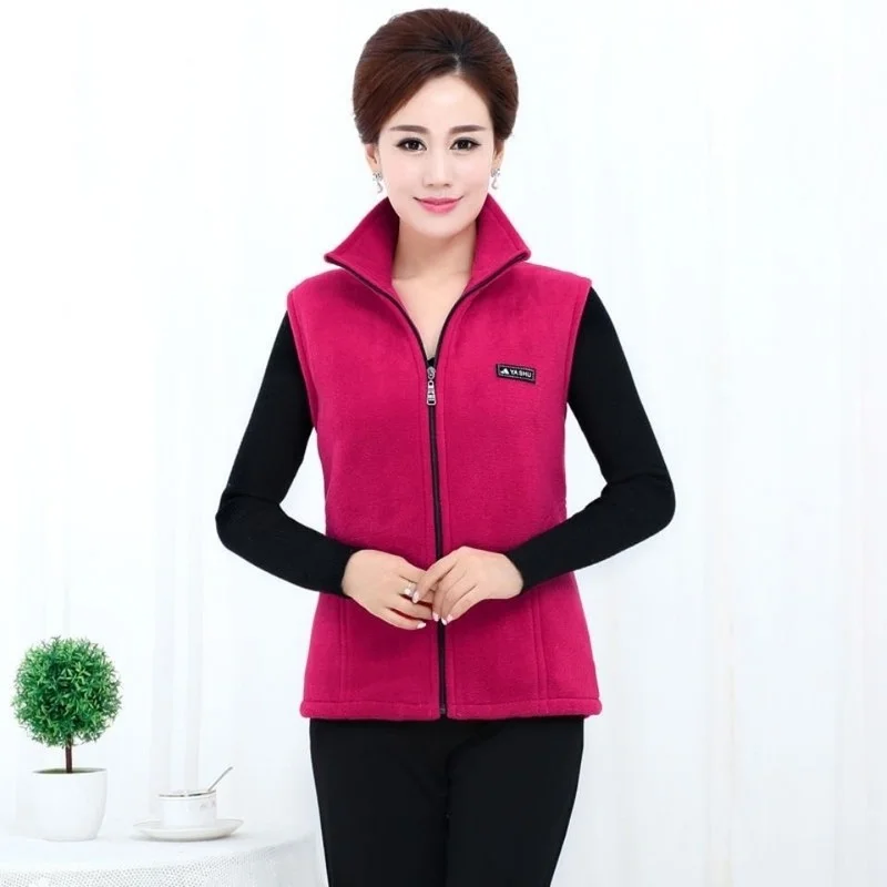 Polar Fleece Vest Women Cardigan Autumn Winter Keep Warm Sleeveless Jacket Warmth High Quality Slim Fit Fashion Korean Plus Size