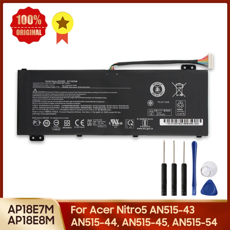 

Replacement Battery AP18E8M AP18E7M For Acer Aspire 7 A715-74 NITRO 5 AN515-54-521N AN515-44 Predator HELIOS 300 PH315-52-52QM