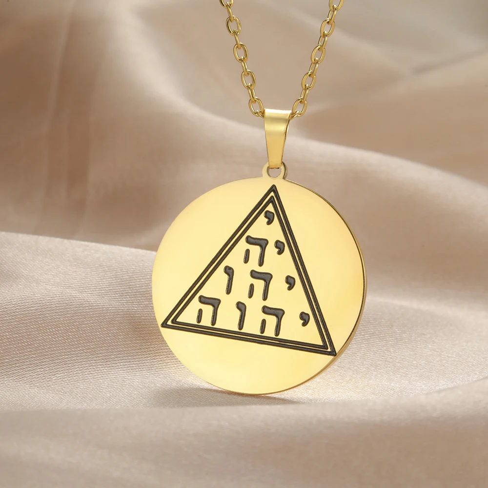 Dawapara YHWH Dreieck Tetragrammaton Anhänger Hebräische Tetractys Yahweh Jehovah YHVH Halskette Edelstahl Schmuck – Detail 14