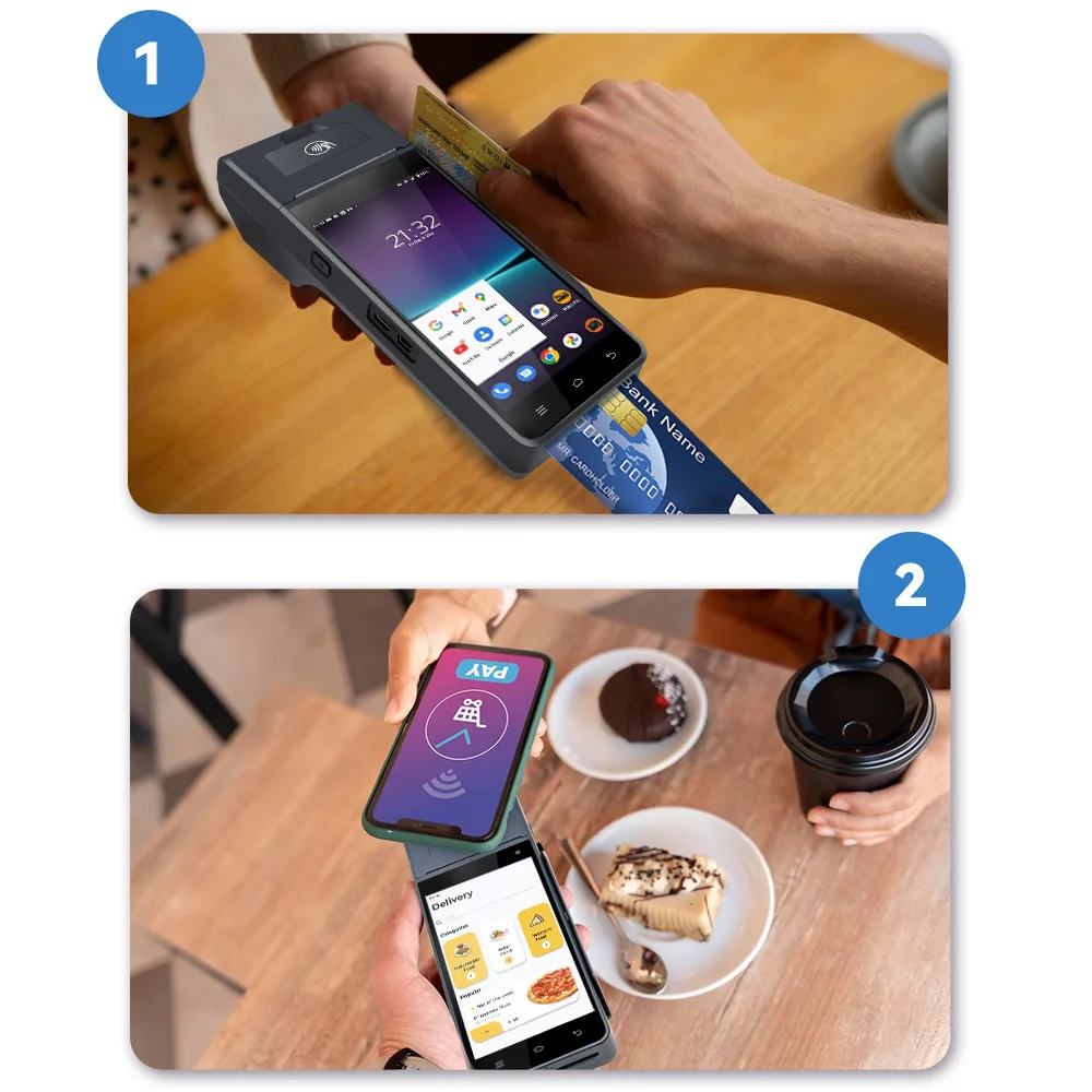 Z90 4G Android 12.0 POS Terminal Mobile Payment Cash Register with MSR&IC Chip&NFC Scanner 58mm Thermal Printer