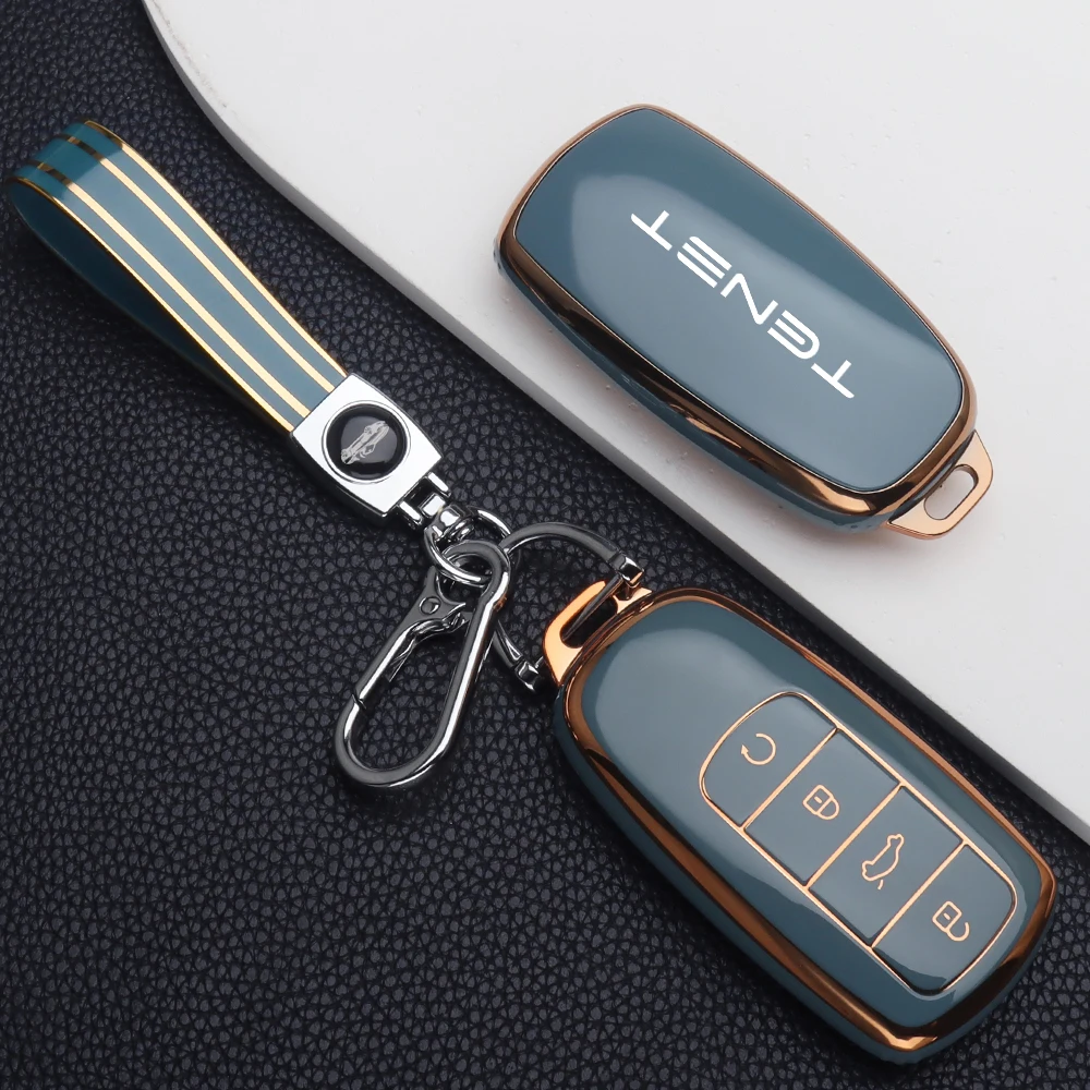 Fashion TPU Car Key Case Cover Shell Holder For Chery Tenet T4 T7 Tiggo 4 7 Protector Key Shell Auto Keychain Accessories