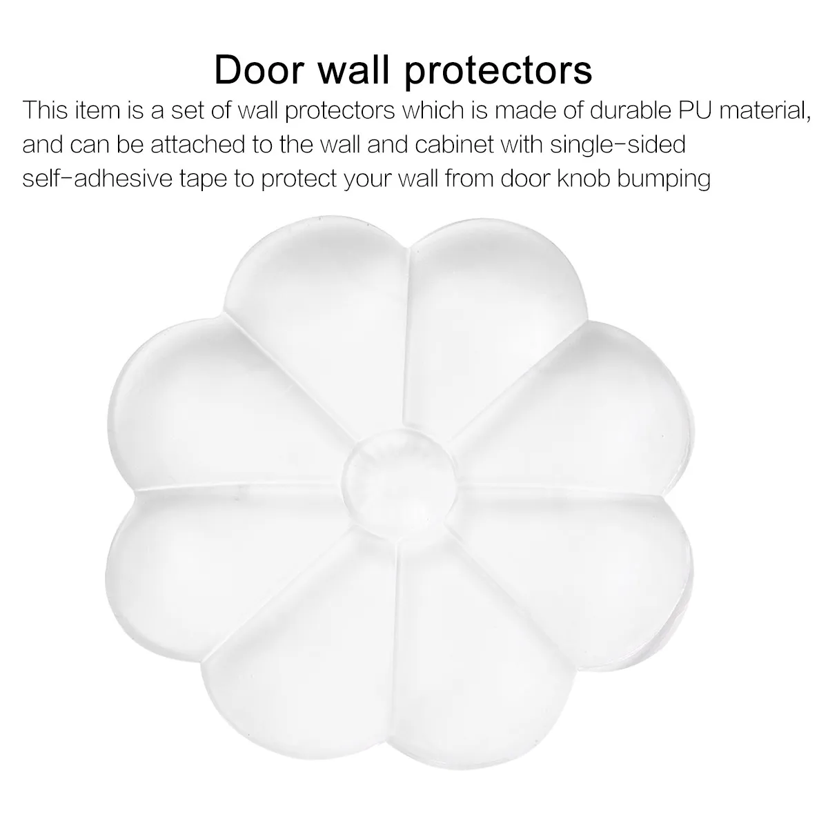 10Pcs Door Wall Protectors Flower Shaped Soft Pads Self-Adhesive Door Knob Stoppers Cushion Pads Protective Anti-Bump Wall