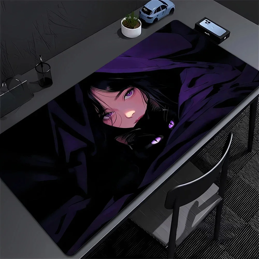 

XXL mouse pad PC purple anime girl player Mousepad, laptop desk pad, computer keyboard accessories mouse carpet, expansion rug