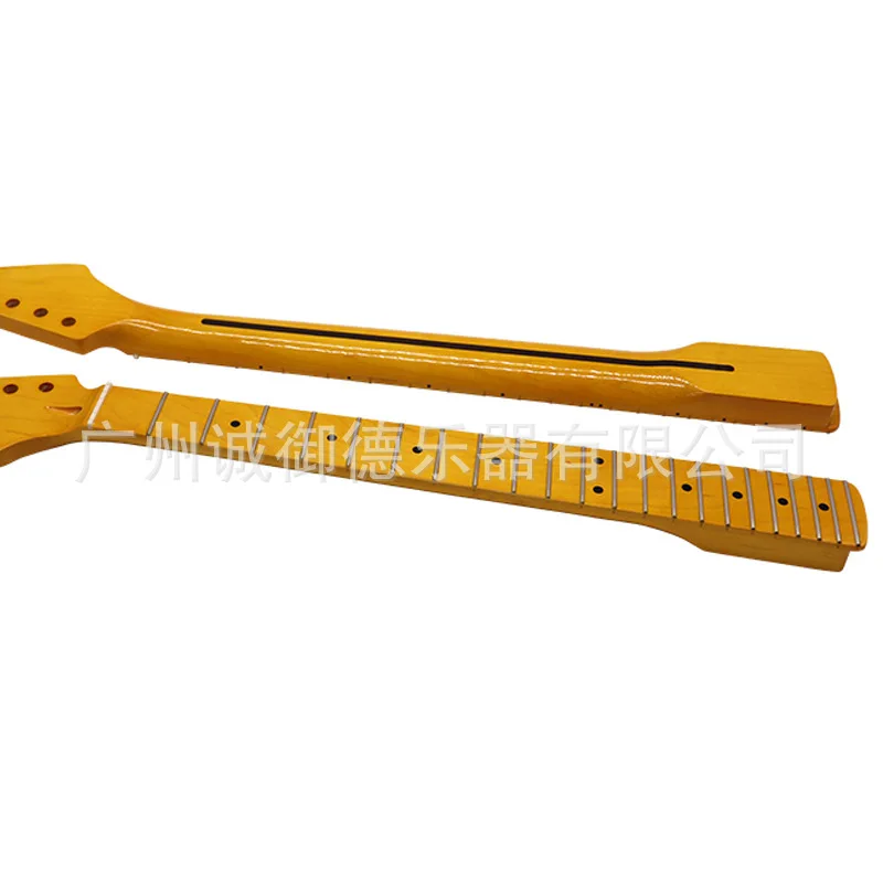 Electric Guitar Neck 6 Strings Maple Fingerboard Yellow Light Left-Handed DIY Modified Handle Guitar Accessories