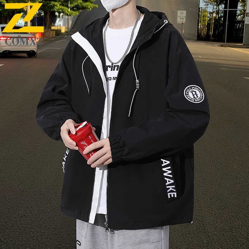 

EiAO Windbreaker Waterproof Men Women Outdoor Hooded Jacket Loose Fit Streetwear Baseball Coat for Camping Fishing Hiking 2025