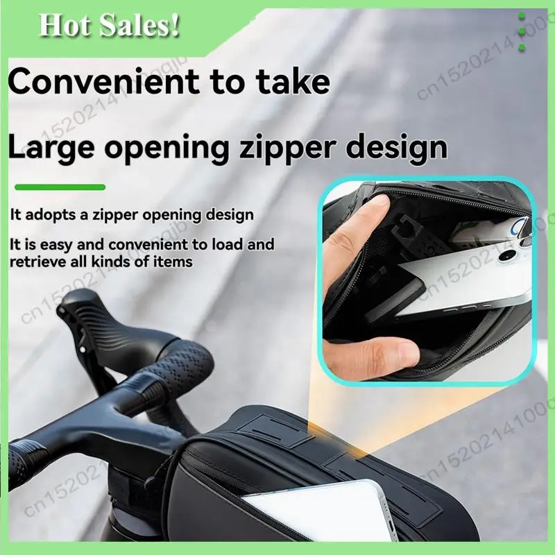 

-FDDT Bike Frame Storage Bag Water-Resistant Reflective Triangle Bag Mountain Bike Road Bike Cycling Accessories