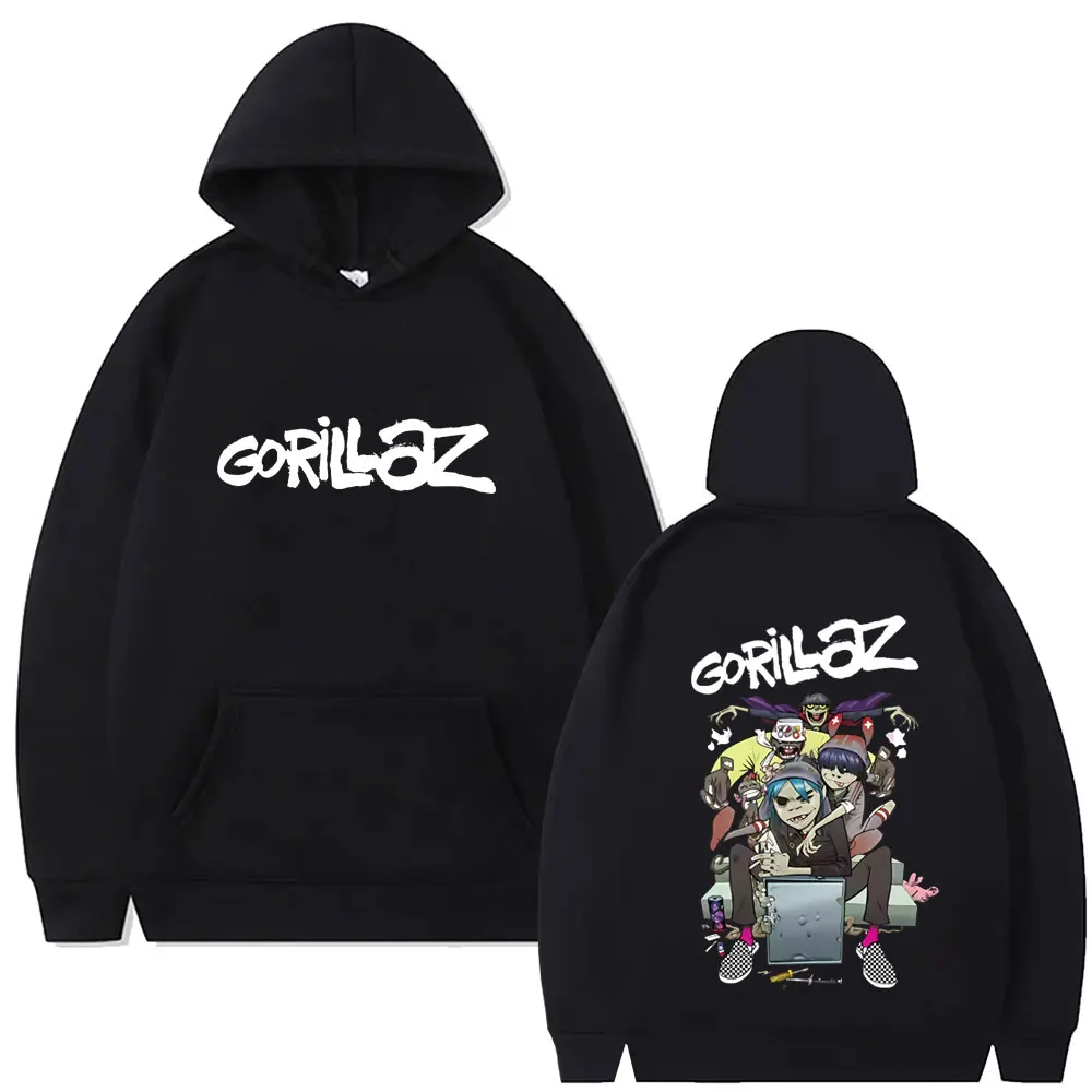 

Limited Rock Band Gorillaz Hoodie Men Women Hip Hop Punk Oversized Hooded Tracksuit Male Fashion Retro Gothic Hoodies Streetwear