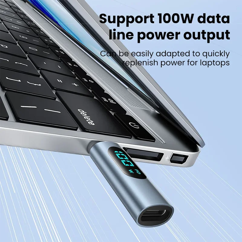 PD100W Fast Charging Type C OTG Adapter Digital Display Type-C Male to Type-C Female Connector For Cell Phones Laptop Macbook