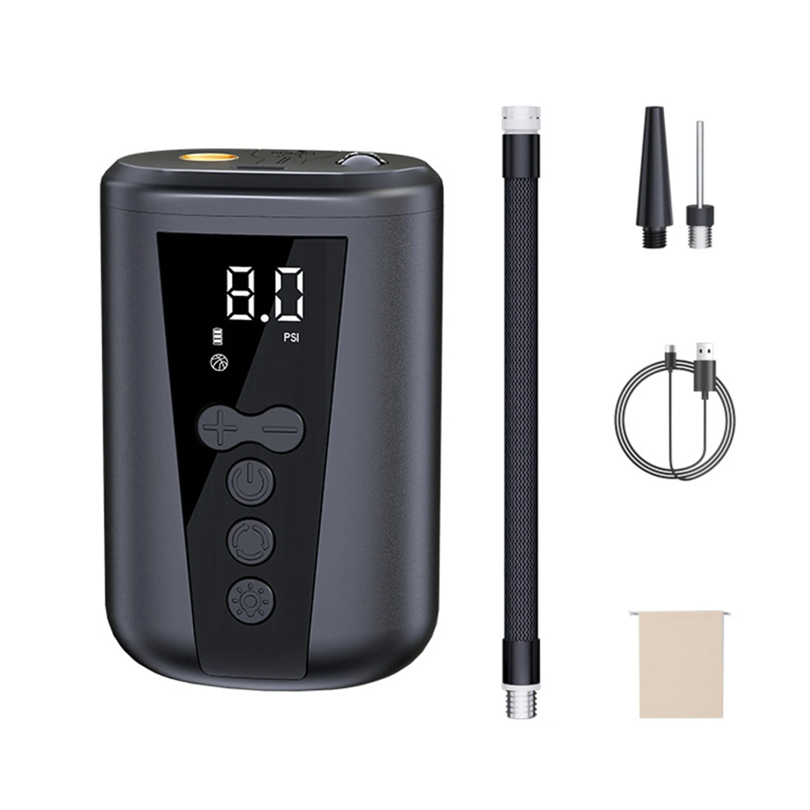 

2-15 PSI Electric Ball Pump Basketball Pump with LCD Display Air Pump Portable Ball Inflator with Needle for Volleyball Soccer
