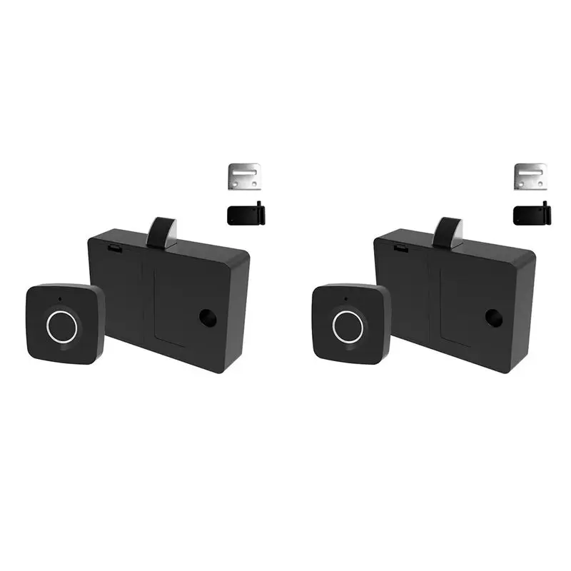 AT21-2X Biometric Fingerprint Lock Black Keyless Cabinet Lock Smart Drawer Locks Door Lock Long Standby Time