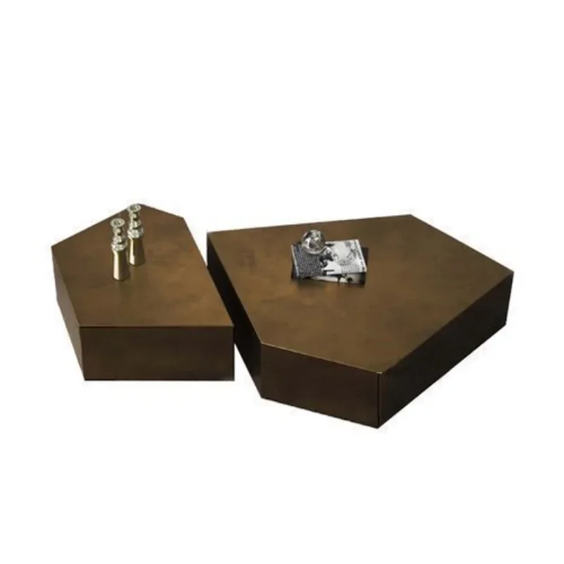 

table modern simple Nordic designer villa stainless steel geometric special-shaped creative coffee table combination