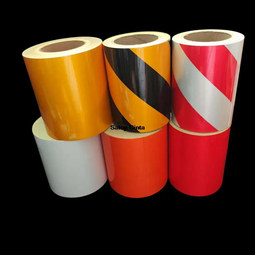 

15cm*5m Advertisement Reflective Material Red Silver White Orange Adhesive Safety Warning Glass Beads Tapes Reflectors Stickers