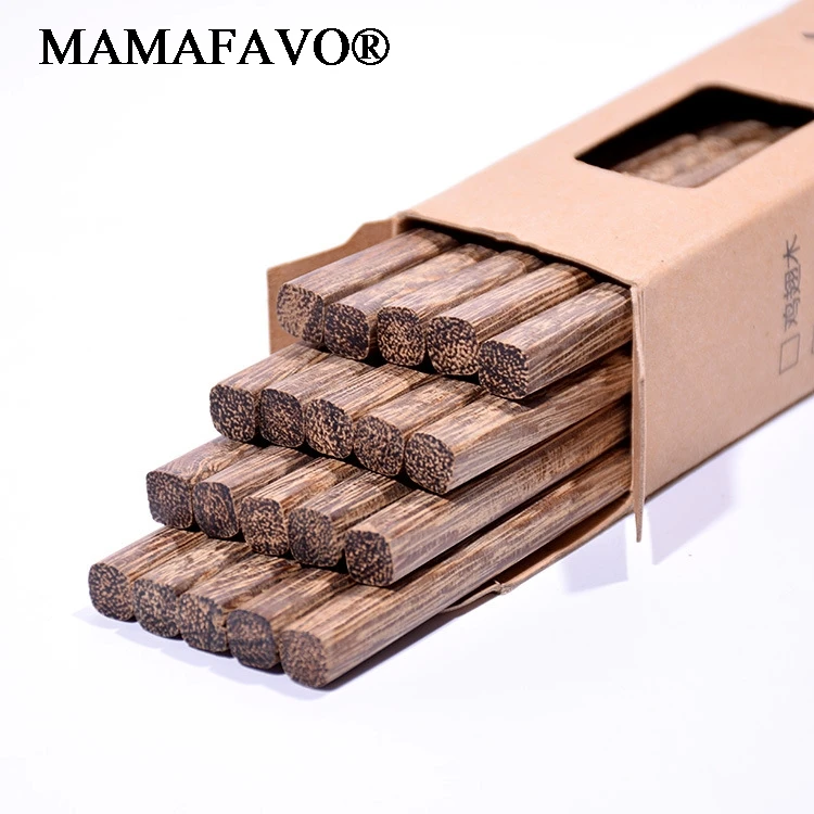 20 pieces Natural Wenge Wood Wooden Chopsticks Health Without Lacquer Wax Tableware Dinnerware Hashi Sushi Chinese F083