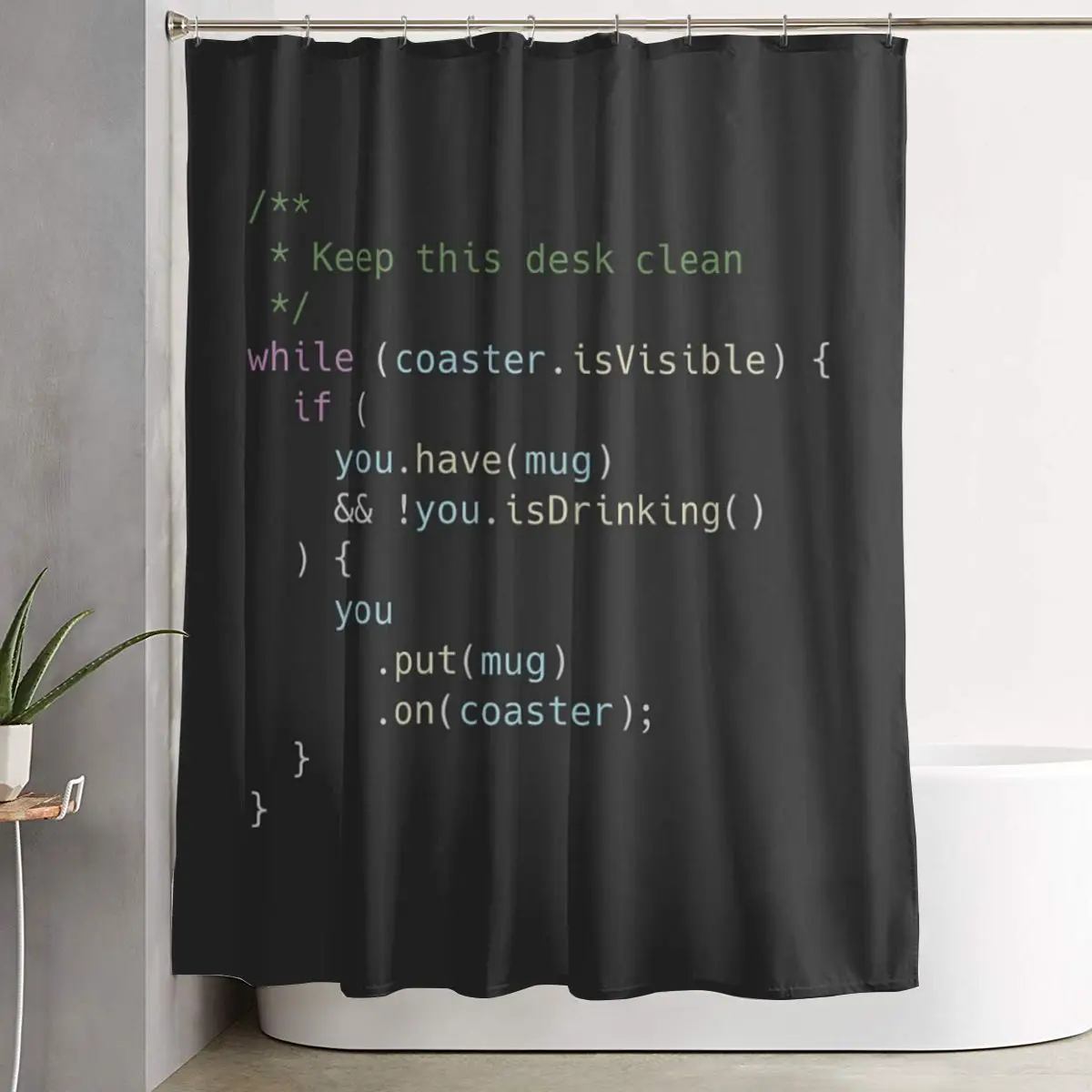 

The Perfect Coaster For Programmers Shower Curtain Bathroom Polyester Waterproof Bath Curtains with Hooks