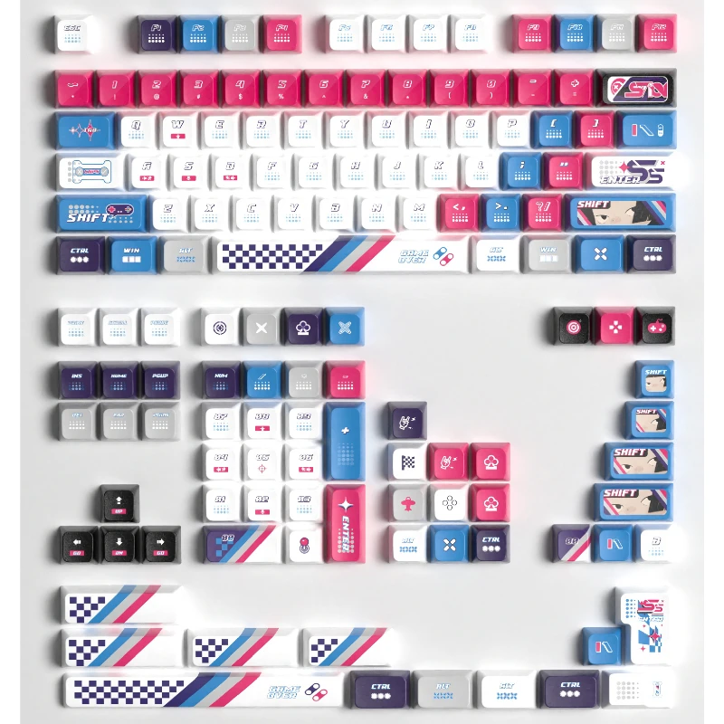 

Visual Gaming PBT Keycaps Set PC Transparent Thermal Sublimation Process Cherry Profile/MDA Customized Machinery Keyboard Keycap