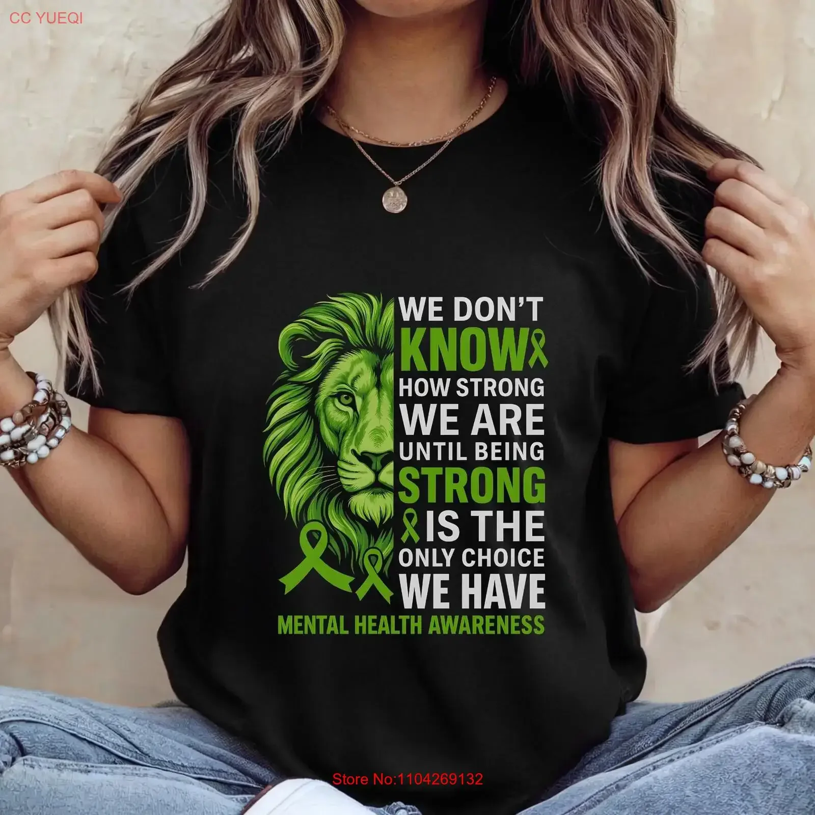 Lion Motivational Green Ribbon Mental Health Awareness T Shirt Support Healing and Hope Resilience Strength vintage Washed