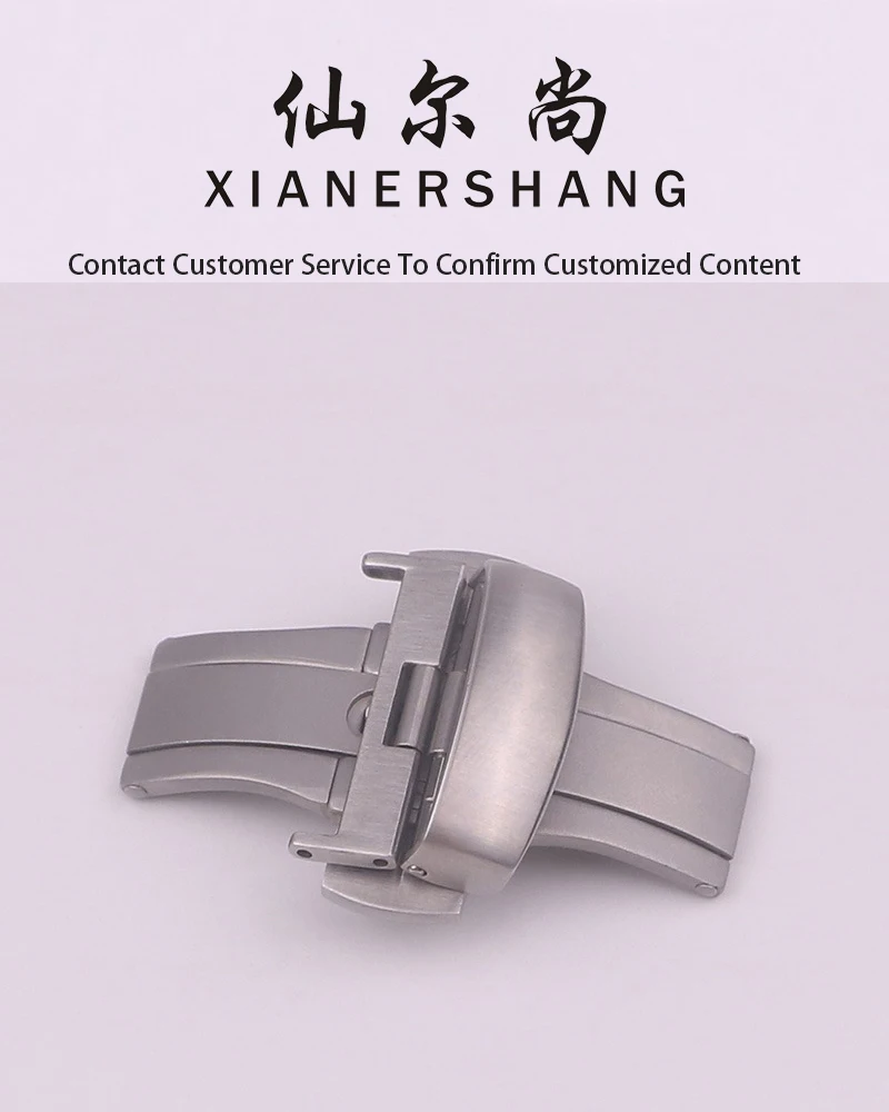 XIANERSHANG Custom Ti-s-sot Watch Clasp 20MM 18MM Belt Buckle Polished Wire Draw Stainless Steel Butterfly Buckle Watch Accessor