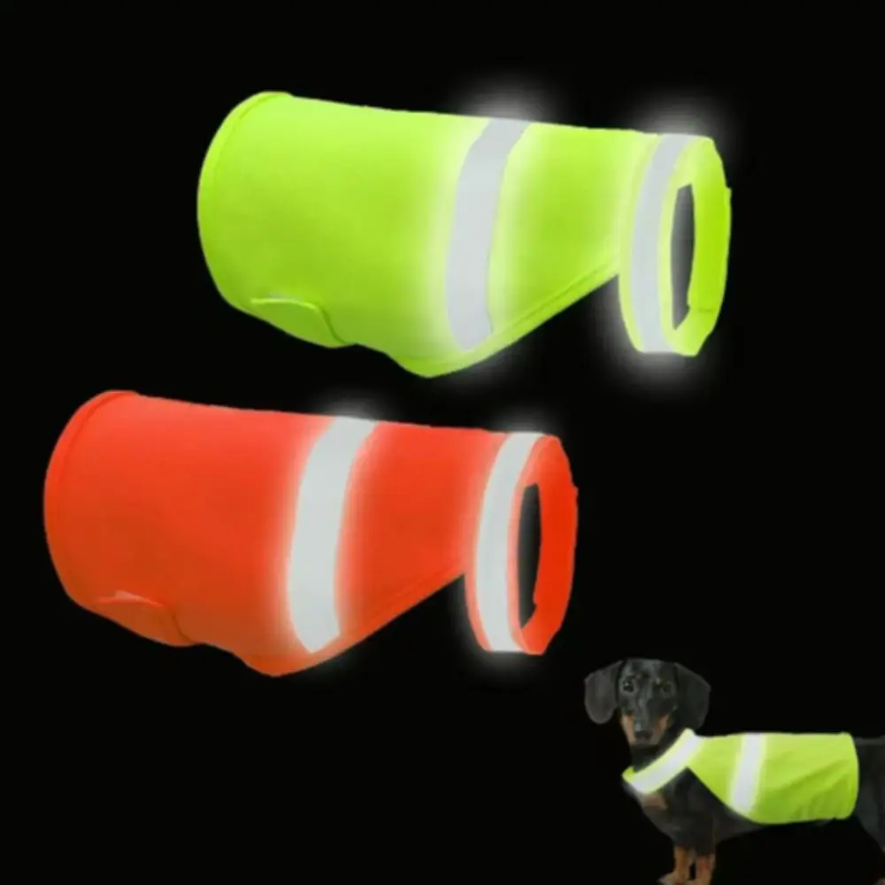 

Reflective Dog Safety Vest Adjustable Bright Orange Puppy Visibility Jacket Comfortable Protective Pet Fluorescent Clothes