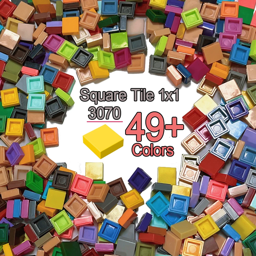 Tile1x1 Square Pixel Art Remix Painting 49+ Colors Building Block MOC Parts Brick Mosaic Maker DIY Toys 3070/30039 300pcs/Lot