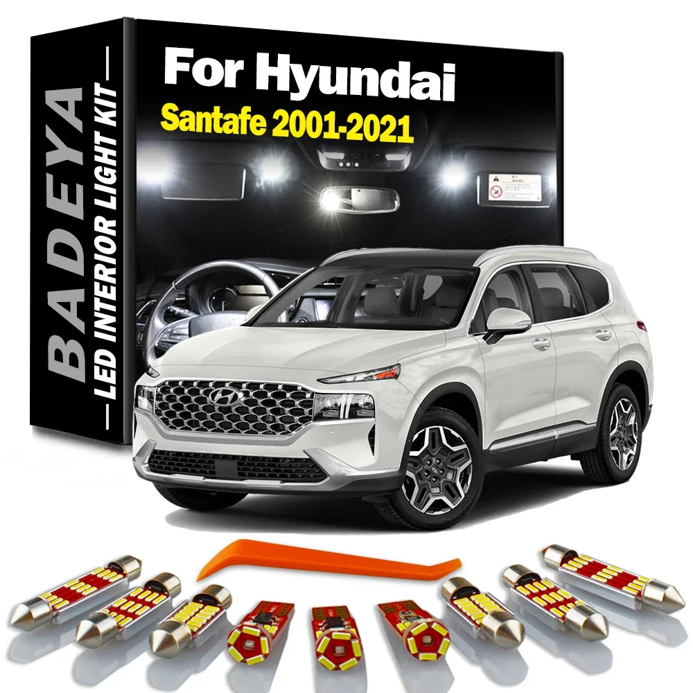 BADEYA For Hyundai Santafe Santa Fe MK1 MK2 MK3 MK4 SM CM DM TM 2001-2021 LED Interior Plate Sun Visor Light Kit Car Accessories