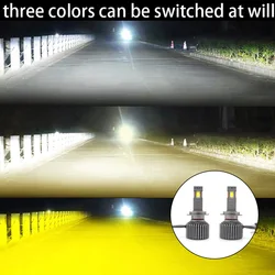 120W 3Color LED Headlight H4 H11 H7 9005 9006 LED Color Changing Fog Light Bulb HB3 HB4 Led Bulb Upgrade Led Light Super Bright