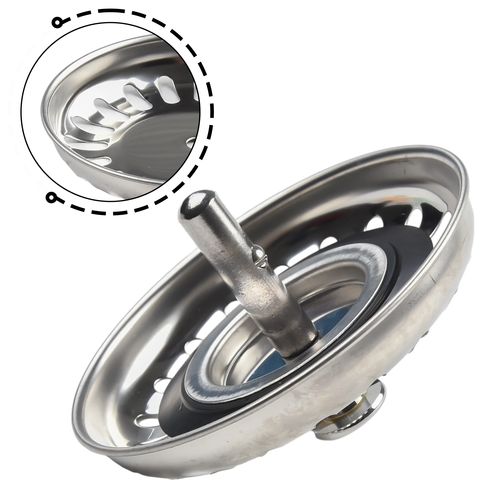 Essential Kitchen Sink Strainer with Stainless Steel Basin Drain and Convenient Fixing Pins for Easy Replacement