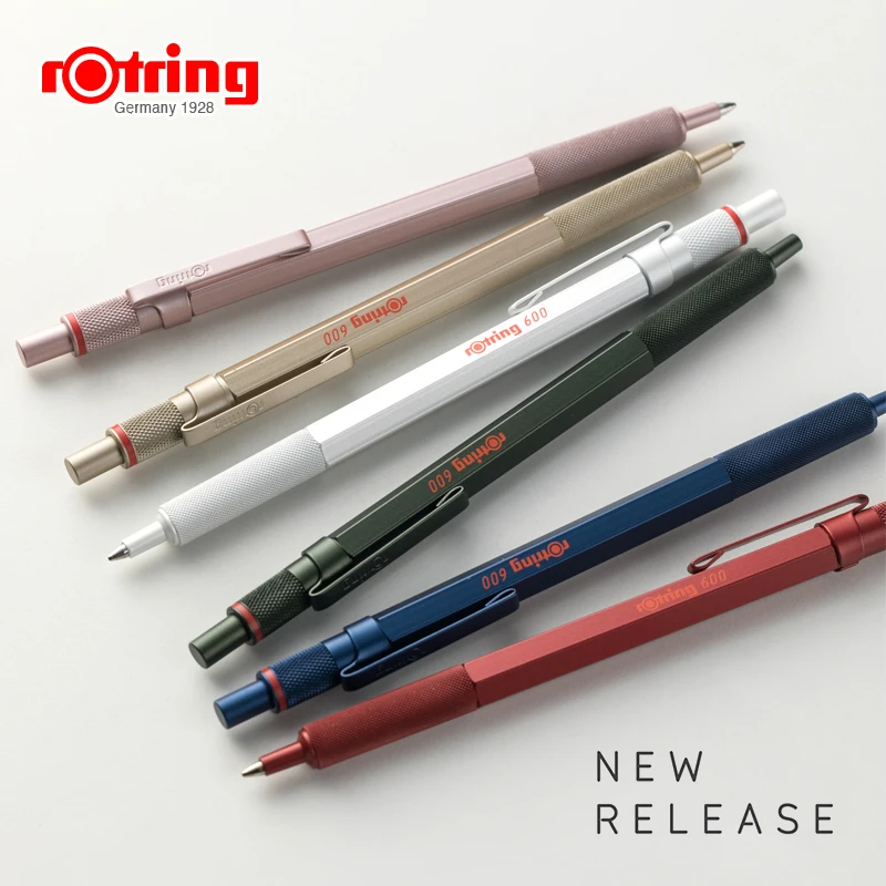 Rotring Red Ring 600 Ballpoint Pen Press Type Metal Rod Low Center of Gravity Oily Business Ballpoint Pen