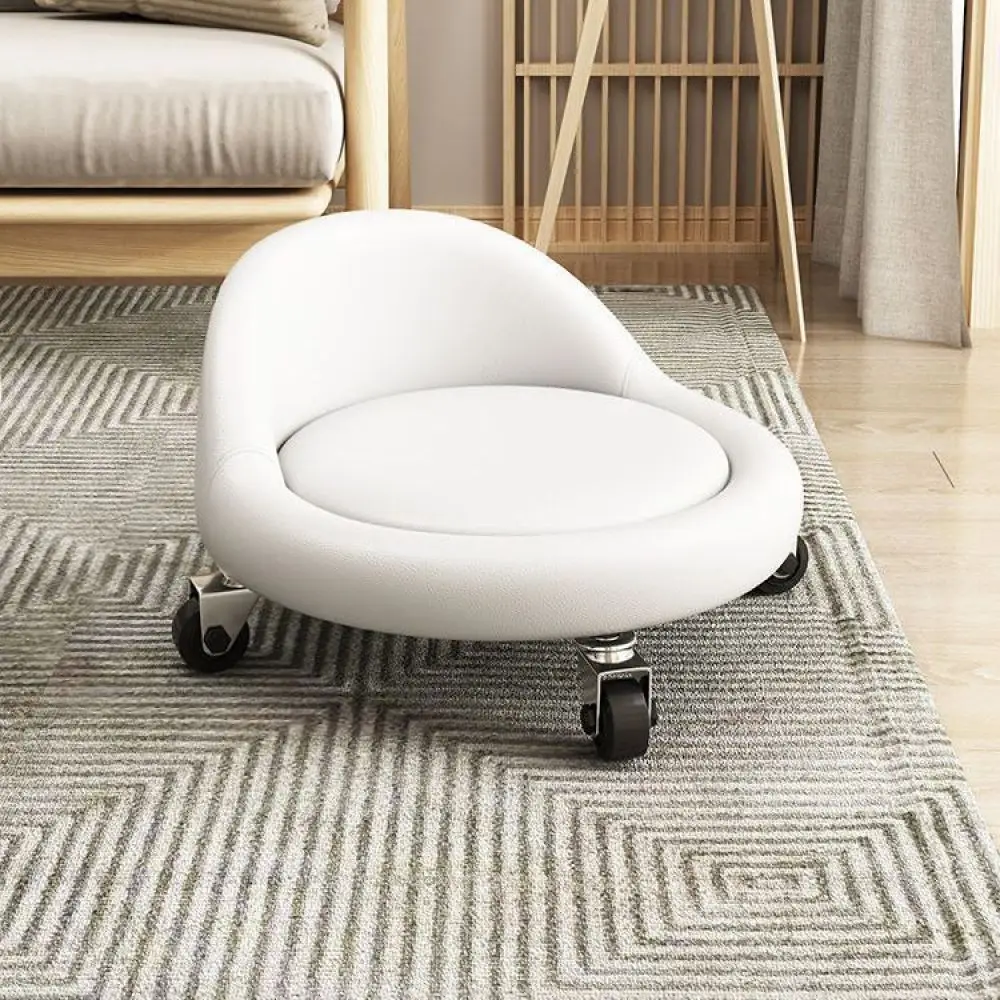 Mobile Rolling Stool Low Profile Seat With Casters For Cleaning Flooring Household Utility Chair Compact Design Stool - view 3