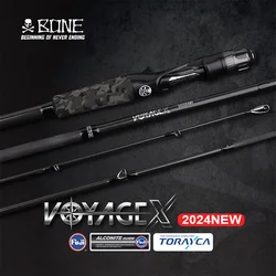 Bone 2024 New Voyage X Series 4 Piece Spinning Casting Fishing Rod FUJI Guide Portable Rod For The Travelling Angler With Pouch
