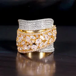 BrideTalk 2024 Trendy Ring For Women Wedding Cubic Zirconia Beads Charm Finger Ring Bohemian Style Beach Jewelry