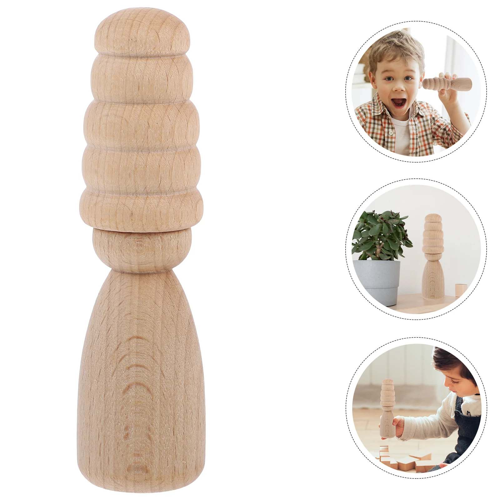 Wooden Unfinished Peg People Kids Crafts Supplies Decorate Unpainted Dolls