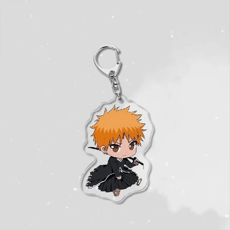 BLEACH Anime Figures Grimmjow Jaegerjaquez Aizen Sousuke Acrylic Keychains Character Kuchiki Byakuya Keyring Cute Pendant Gifts